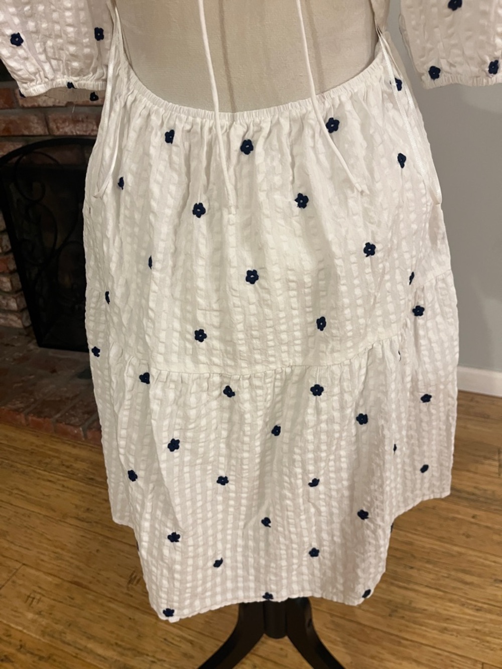 Rails White Mini Dress with Navy Floral Embroidery - Picture 5 of 5